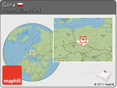 Savanna Style Location Map of Gora, highlighted parent region