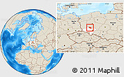 Shaded Relief Location Map of Gora, highlighted parent region