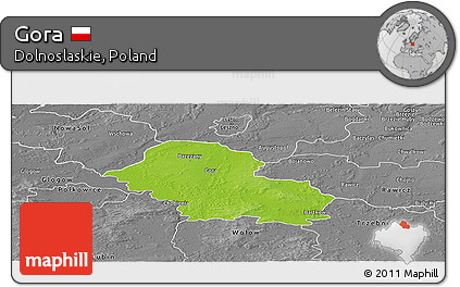 Physical Panoramic Map of Gora, desaturated