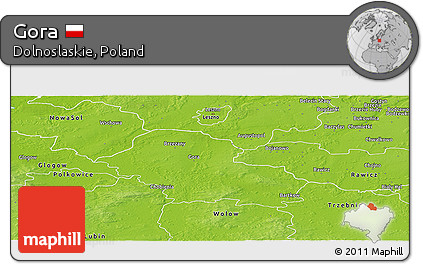 Physical Panoramic Map of Gora