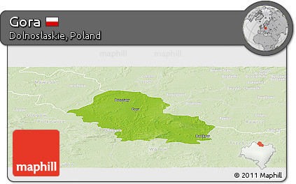 Physical Panoramic Map of Gora, lighten