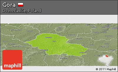 Physical Panoramic Map of Gora, semi-desaturated