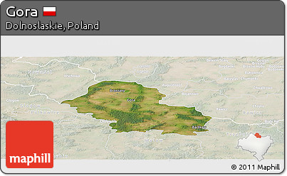 Satellite Panoramic Map of Gora, lighten