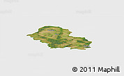 Satellite Panoramic Map of Gora, single color outside