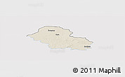 Shaded Relief Panoramic Map of Gora, single color outside
