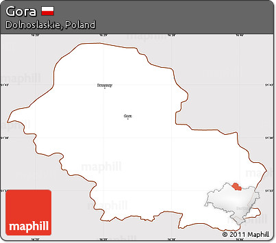 Classic Style Simple Map of Gora, cropped outside