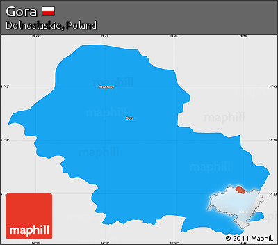Political Simple Map of Gora, single color outside