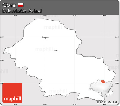 Silver Style Simple Map of Gora, cropped outside