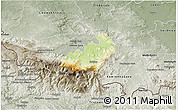 Physical 3D Map of Jelenia Gora I, semi-desaturated