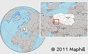 Gray Location Map of Jelenia Gora I, highlighted country, within the entire country