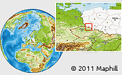 Physical Location Map of Jelenia Gora I, highlighted country