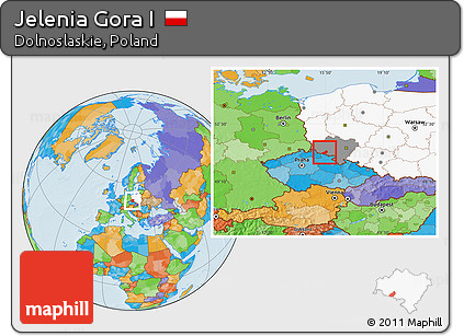 Political Location Map of Jelenia Gora I, highlighted country, highlighted parent region