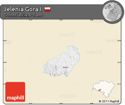 Classic Style Map of Jelenia Gora I, single color outside