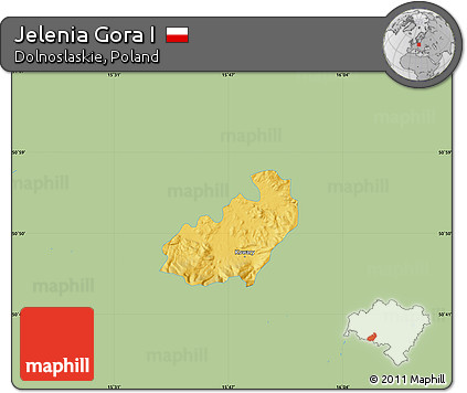 Savanna Style Map of Jelenia Gora I, single color outside