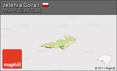 Physical Panoramic Map of Jelenia Gora I, cropped outside