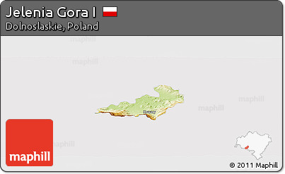 Physical Panoramic Map of Jelenia Gora I, cropped outside