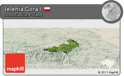 Satellite Panoramic Map of Jelenia Gora I, lighten