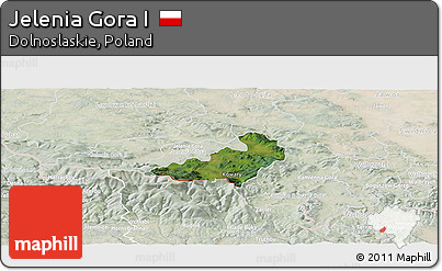 Satellite Panoramic Map of Jelenia Gora I, lighten