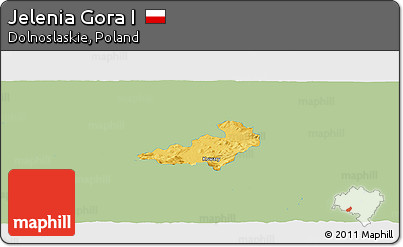 Savanna Style Panoramic Map of Jelenia Gora I, single color outside
