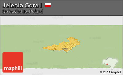 Savanna Style Panoramic Map of Jelenia Gora I, single color outside