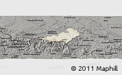 Shaded Relief Panoramic Map of Jelenia Gora I, darken, semi-desaturated