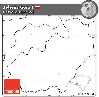 Blank Simple Map of Jelenia Gora I, no labels