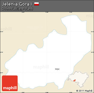 Classic Style Simple Map of Jelenia Gora I, single color outside