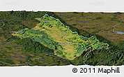 Satellite Panoramic Map of Klodzko, darken