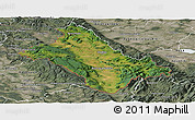 Satellite Panoramic Map of Klodzko, semi-desaturated