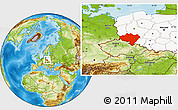 Physical Location Map of Dolnoslaskie, highlighted country