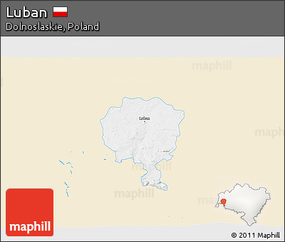 Classic Style 3D Map of Luban, single color outside
