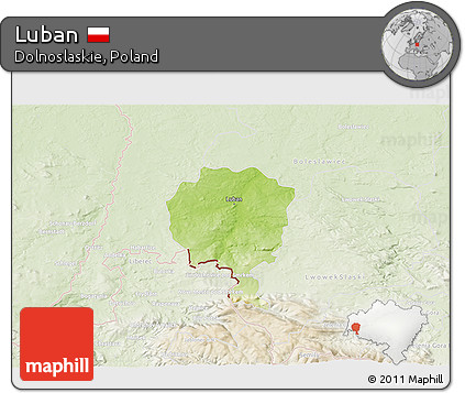 Physical 3D Map of Luban, lighten