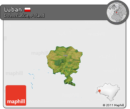 Satellite 3D Map of Luban, single color outside