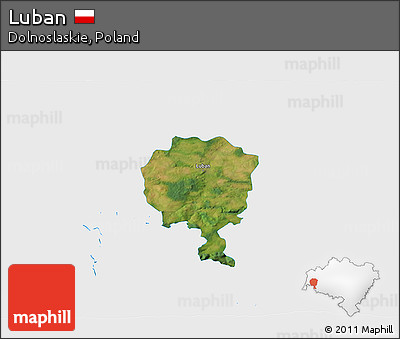 Satellite 3D Map of Luban, single color outside