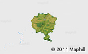 Satellite 3D Map of Luban, single color outside