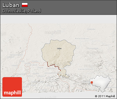 Shaded Relief 3D Map of Luban, lighten