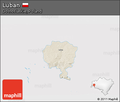 Shaded Relief 3D Map of Luban, single color outside