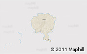 Shaded Relief 3D Map of Luban, single color outside