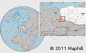 Gray Location Map of Luban, highlighted country, hill shading