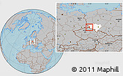 Gray Location Map of Luban, highlighted parent region, hill shading