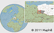 Savanna Style Location Map of Luban, highlighted country, highlighted parent region, hill shading