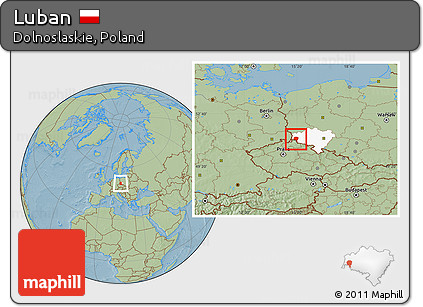 Savanna Style Location Map of Luban, highlighted parent region, hill shading