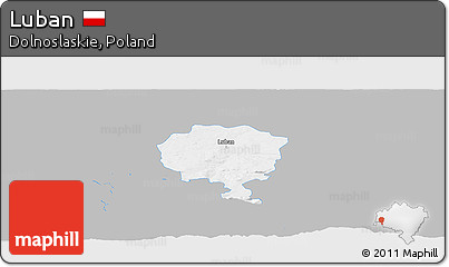 Gray Panoramic Map of Luban, single color outside