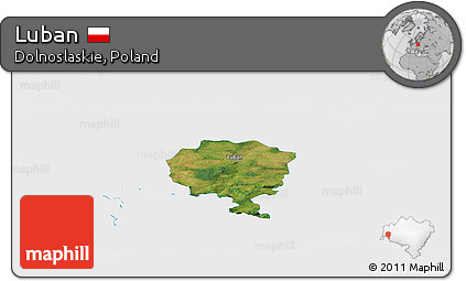 Satellite Panoramic Map of Luban, single color outside