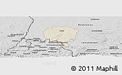 Shaded Relief Panoramic Map of Luban, desaturated