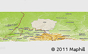 Shaded Relief Panoramic Map of Luban, physical outside