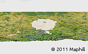 Shaded Relief Panoramic Map of Luban, satellite outside