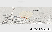 Shaded Relief Panoramic Map of Luban, semi-desaturated