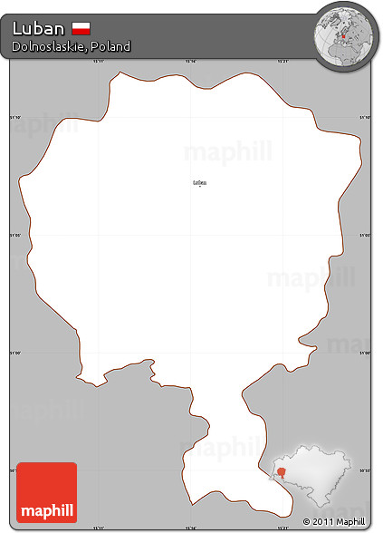 Gray Simple Map of Luban, cropped outside