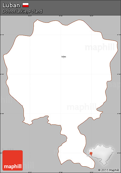 Gray Simple Map of Luban, cropped outside